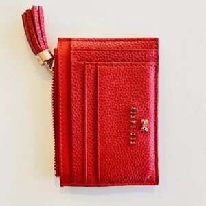 Ted Baker Red Wallet, Card Case, Holder w/Tassel